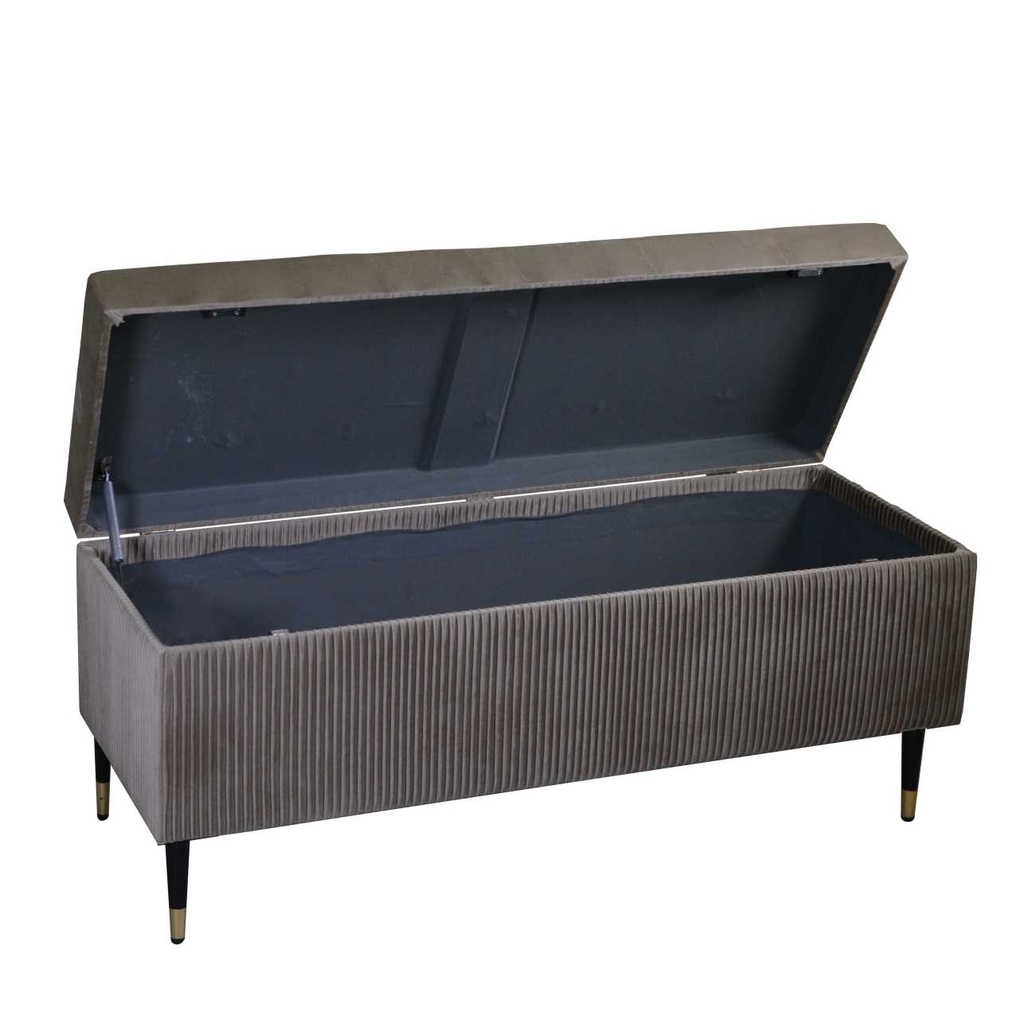Rectangular beige velvet bench cm115x40h45