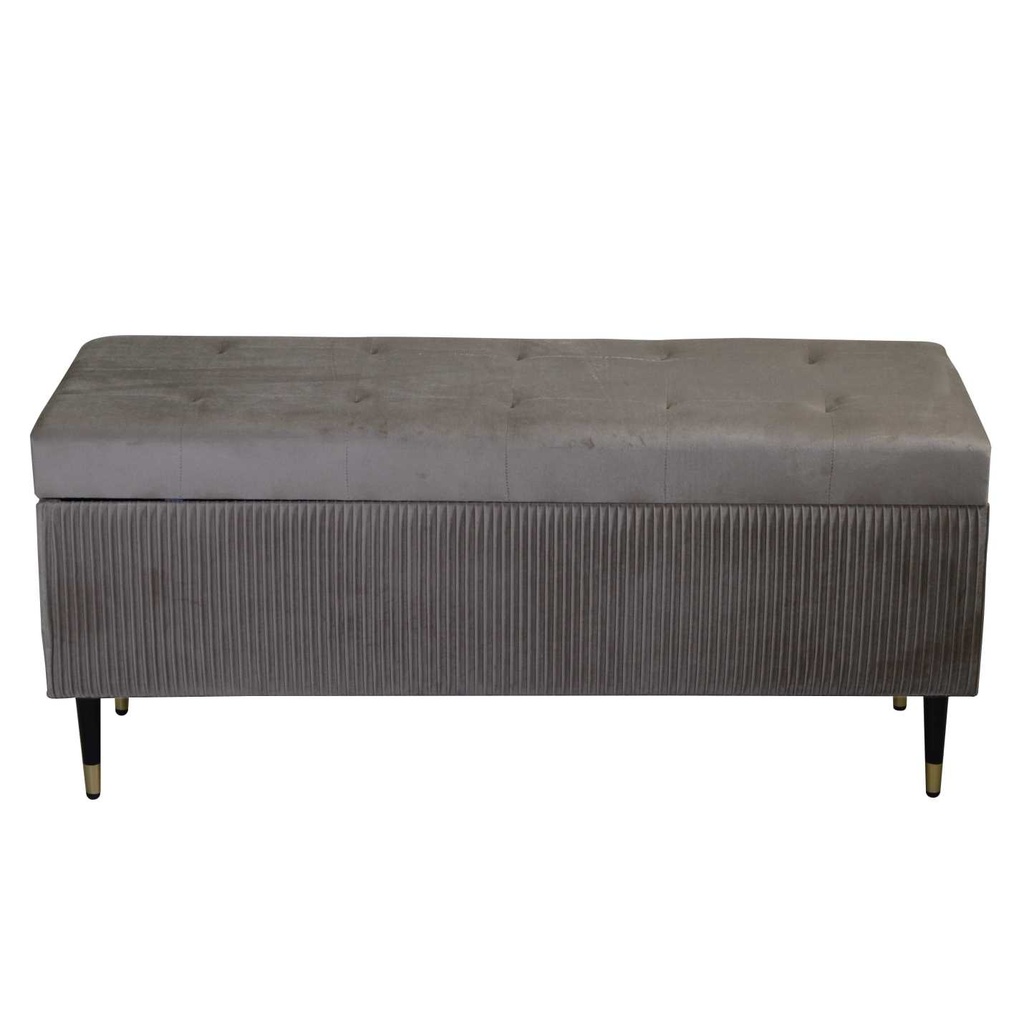 Rectangular beige velvet bench cm115x40h45