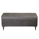 Rectangular beige velvet bench cm115x40h45