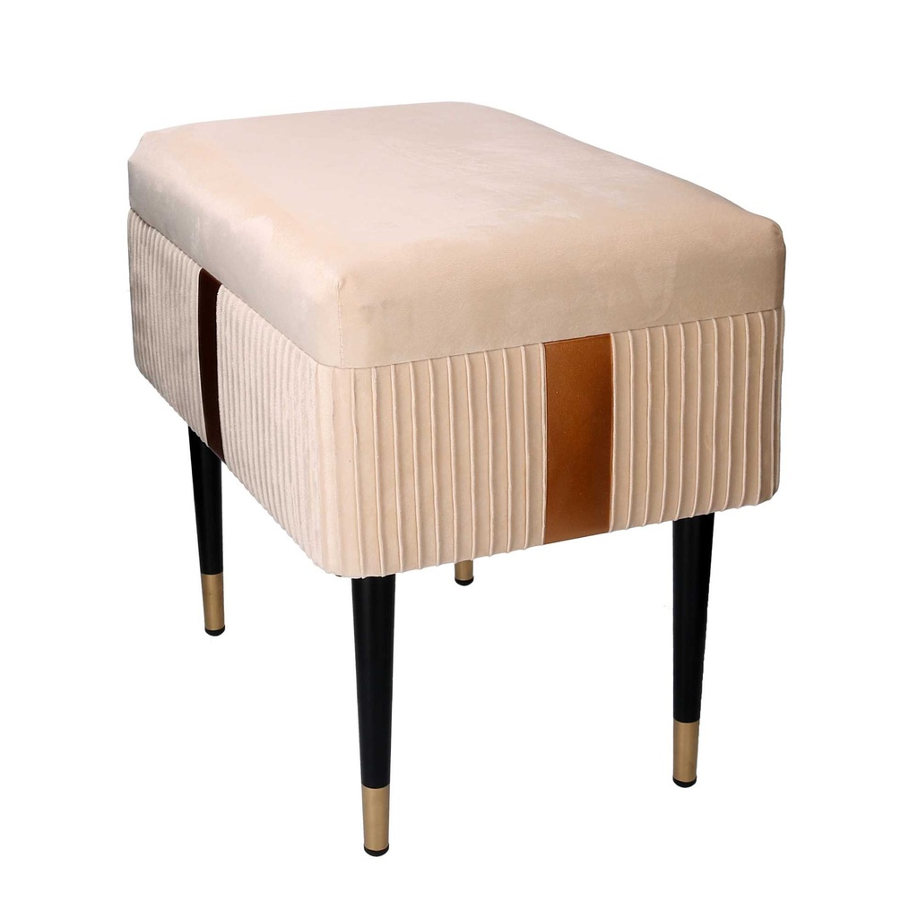 Panca contenitore velluto crema cm 50x35h47
