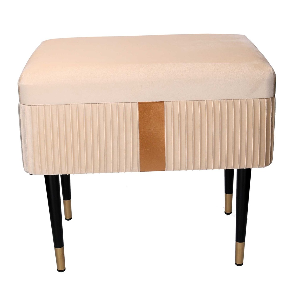 Panca contenitore velluto crema cm 50x35h47