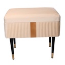 Panca contenitore velluto crema cm 50x35h47