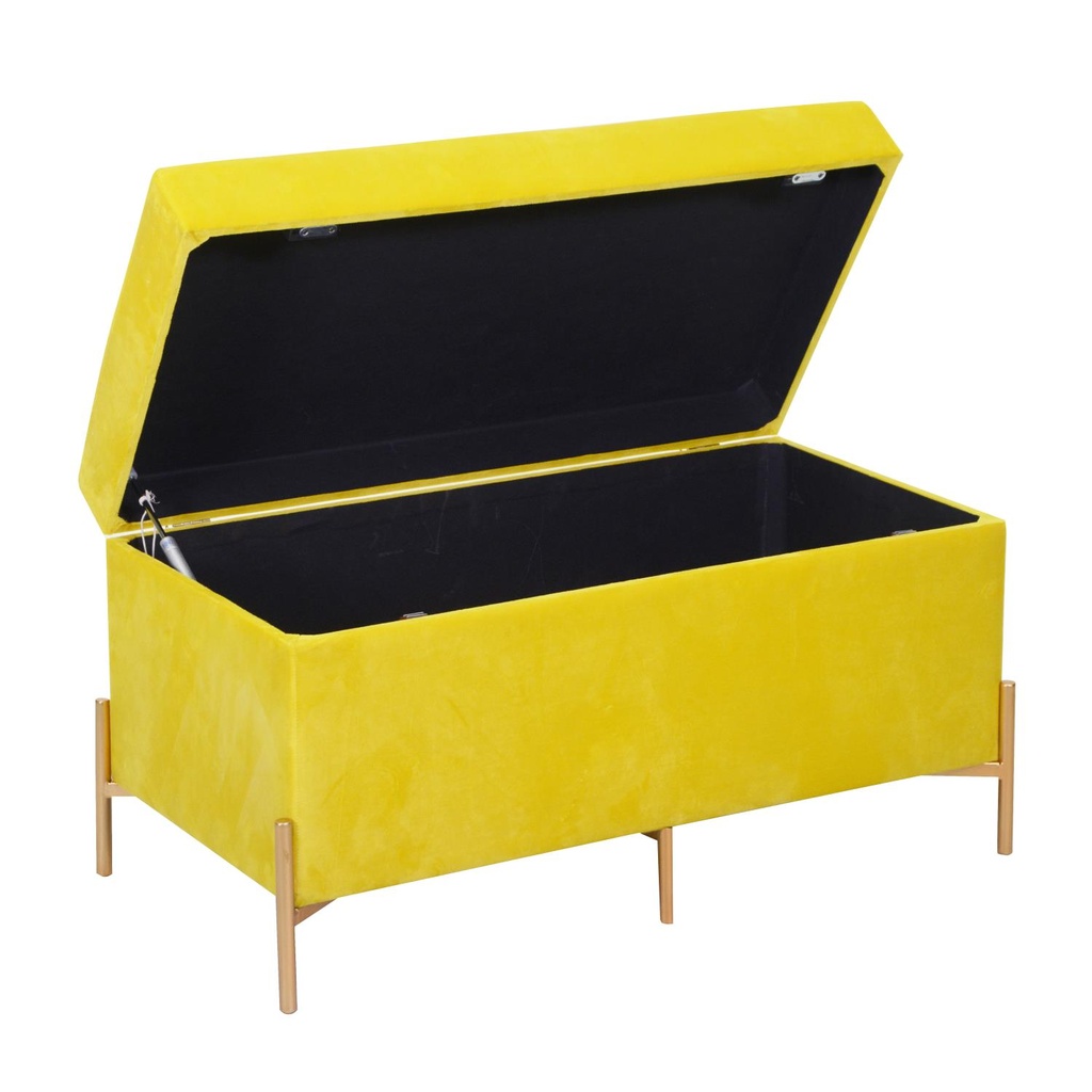 Panca velluto giallo cm78x40h45
