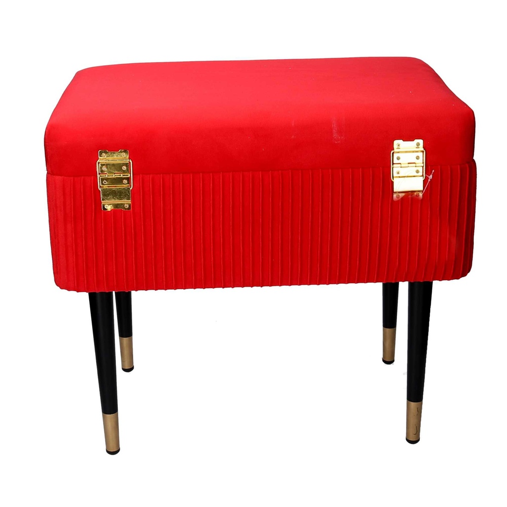 Panca contenitore velluto rosso cm 50x35h47