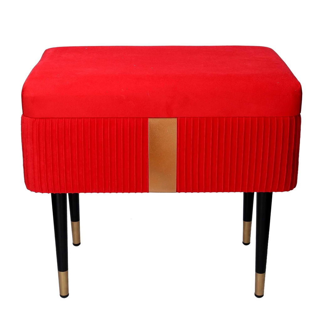 Panca contenitore velluto rosso cm 50x35h47