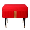 Panca contenitore velluto rosso cm 50x35h47