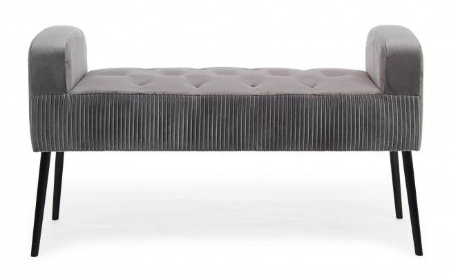 Panca grigio in velluto stile design