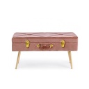 Panca in velluto con contenitore Rosa Antico POLINA 80x34x h42 cm