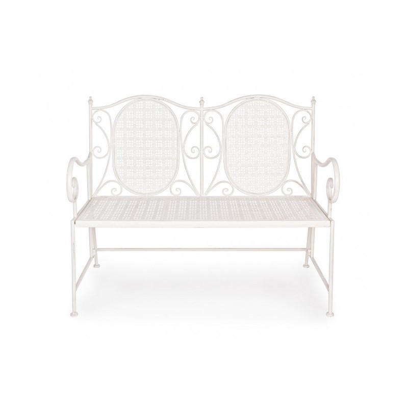 Panca pieghevole due posti in acciaio Bianca EMILY 115x60x h92 cm