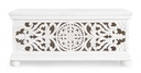 Panca portatutto shabby intarsiata bianca cm 100 x 50 x 45h