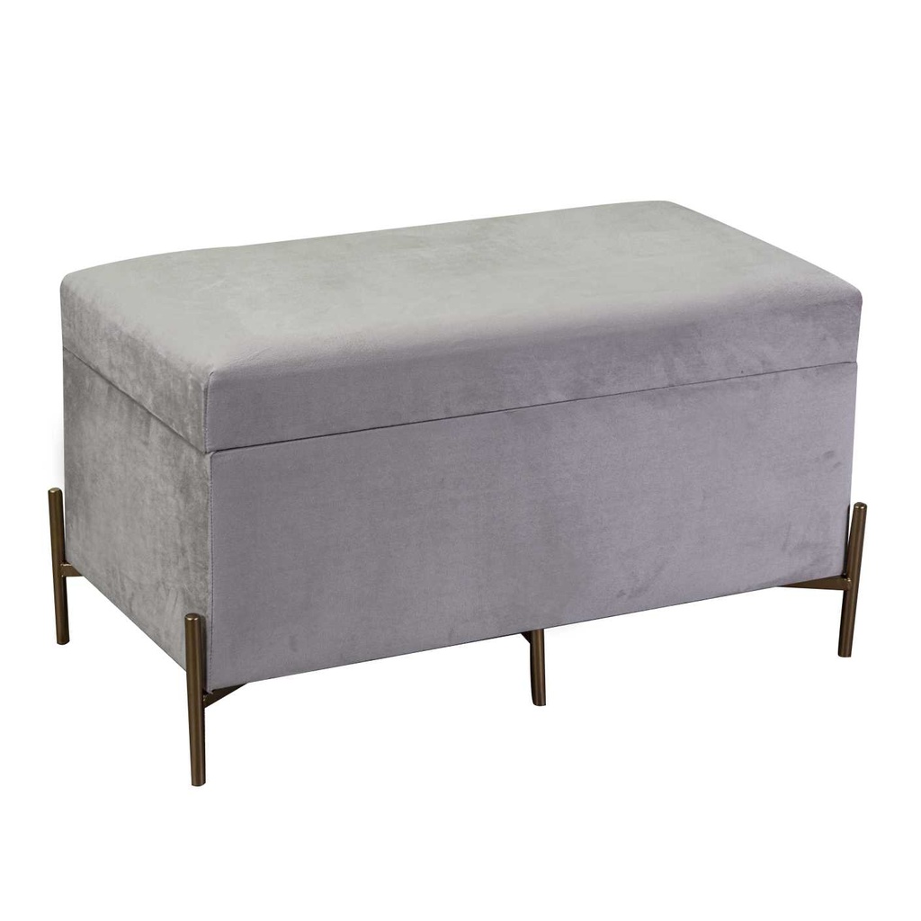 Panca velluto grigio chiaro cm78x40h45