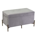 Panca velluto grigio chiaro cm78x40h45