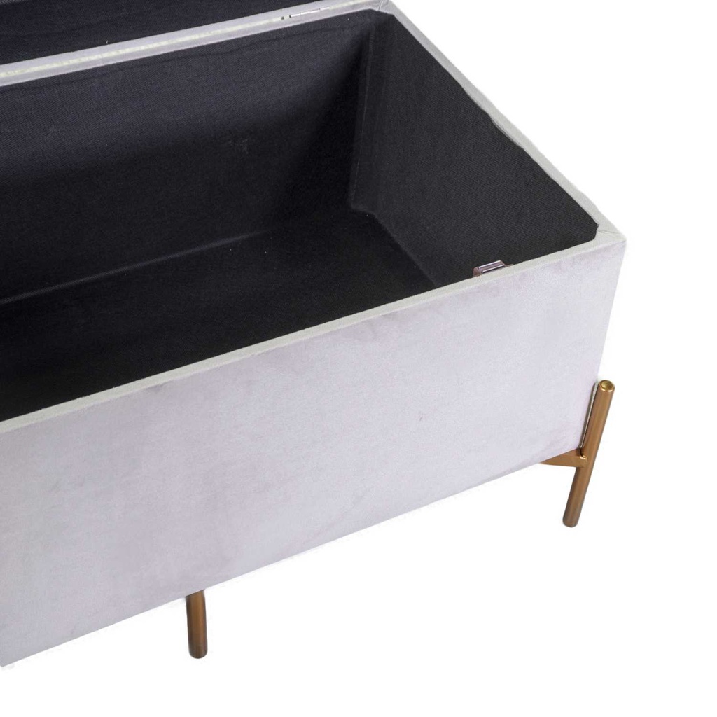 Panca velluto grigio chiaro cm78x40h45