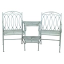 Panchina due posti con tavolo ferro Ragusa e portaombrellone verde