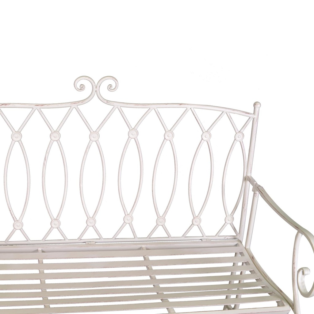 Panchina esterno  metallo ragusa bianco cm 104x 55 x h90