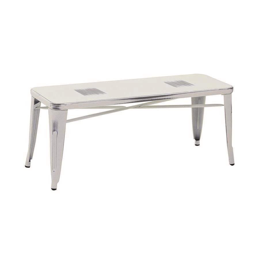 Panchina ferro Bristol bianco antico