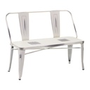 Panchina ferro con schienale bianco antico cm 111 x 51 x h 82,5