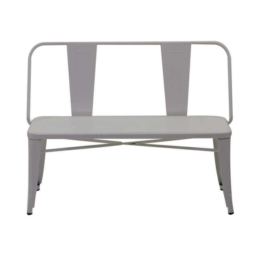 Panchina ferro bristol bianco con schienale cm51x111h82,5