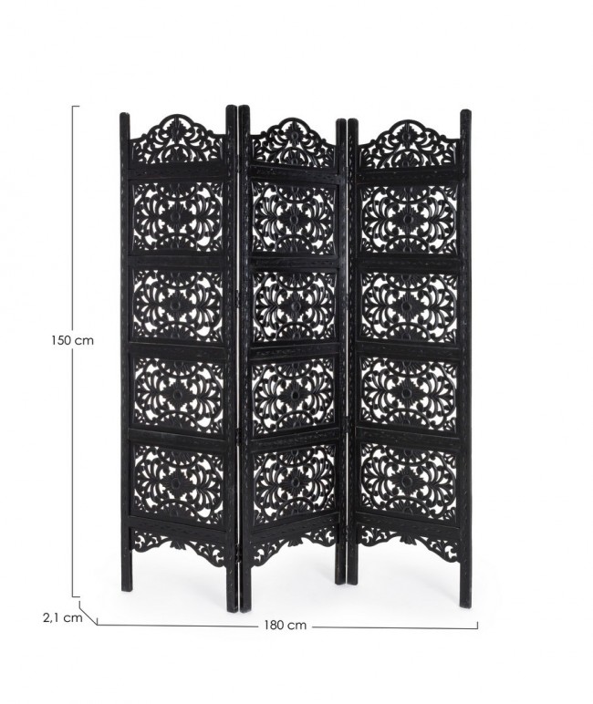 Paravento 3A Kiran Nero Anticato  BZ