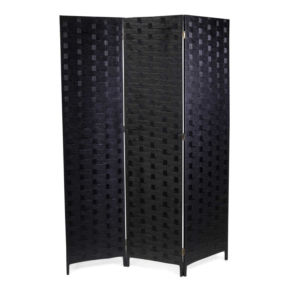 Paravento poliestere 3 ante nero cm 40h175
