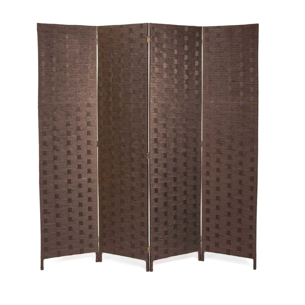 Paravento poliestere 4 ante noce cm 40h175