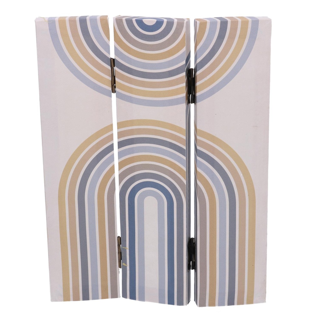 Paravento stampa 3 ante azzurro e arancione cm120,6x2,5h180