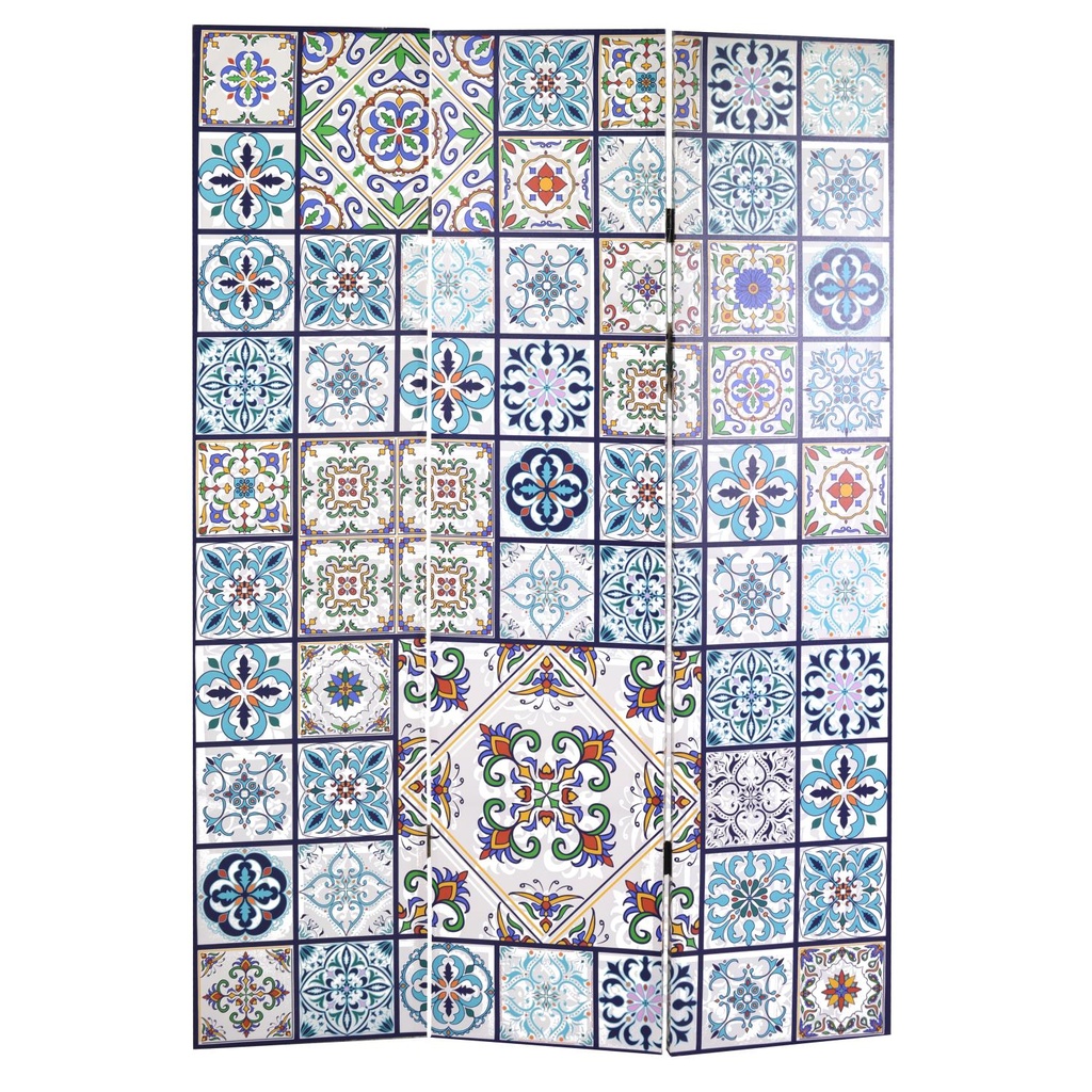 Paravento stampa 3 ante maioliche cm120,6x2,5h180