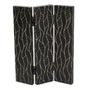 Paravento stampa 3 ante nero decori orocm120,6x2,5h180