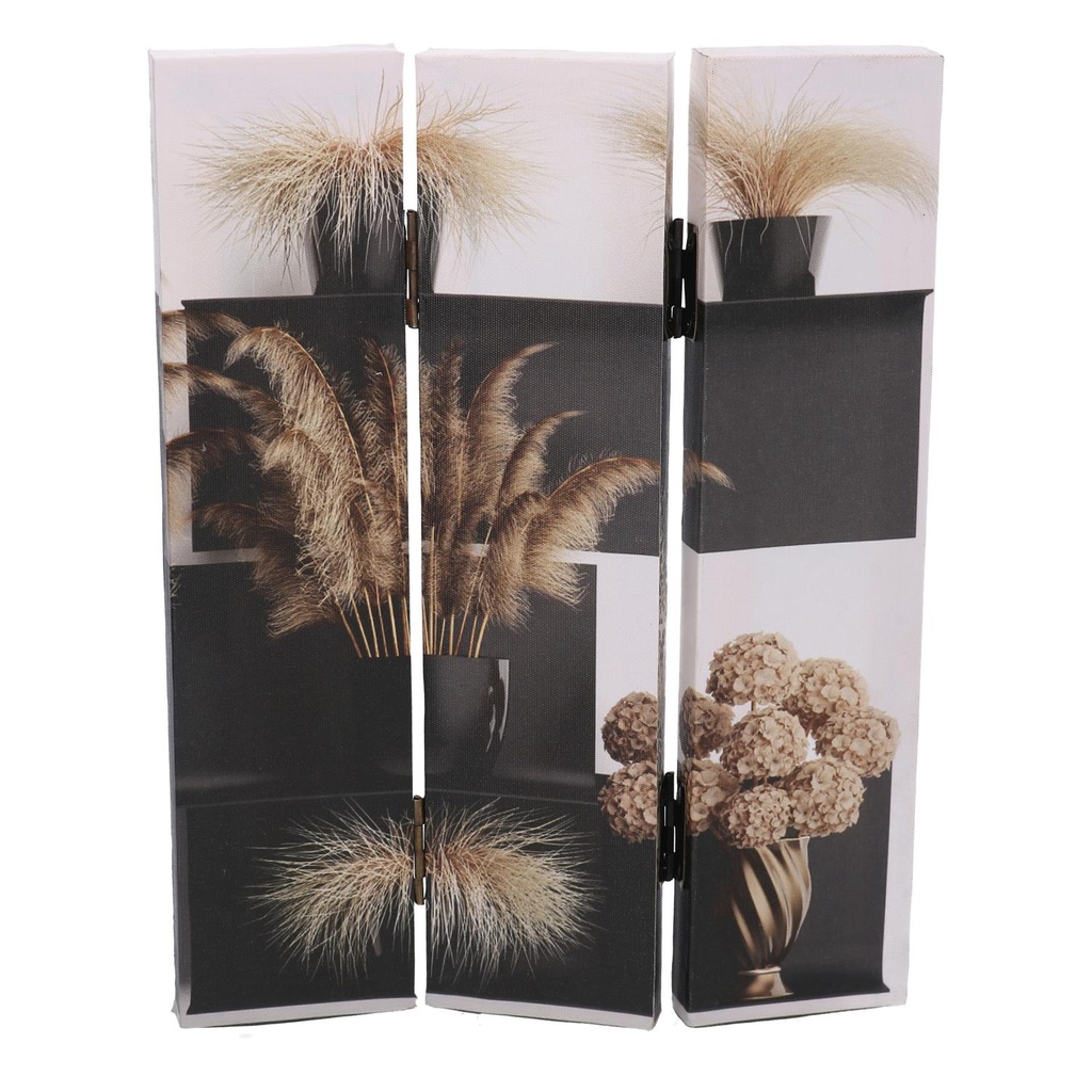 Paravento stampa 3 ante vasi cm120,6x2,5h180