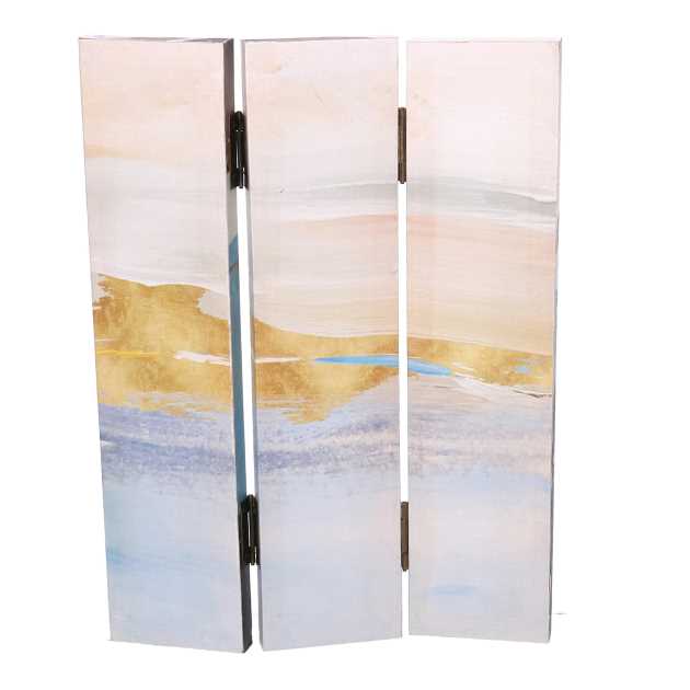 Paravento stampa astratto azzurro 3 ante rettangolare cm 120,6x2,5xh180,6x2,5xh180,6x2,5h180