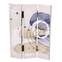 Paravento stampa cerchi bianco blu 3 ante rettangolare cm 120,6x2,5xh180,6x2,5xh180,6x2,5h180