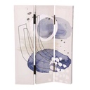 Paravento stampa cerchi bianco blu 3 ante rettangolare cm 120,6x2,5xh180,6x2,5xh180,6x2,5h180