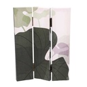 Paravento stampa foglie verde 3 ante rettangolare cm 120,6x2,5xh180,6x2,5xh180,6x2,5h180