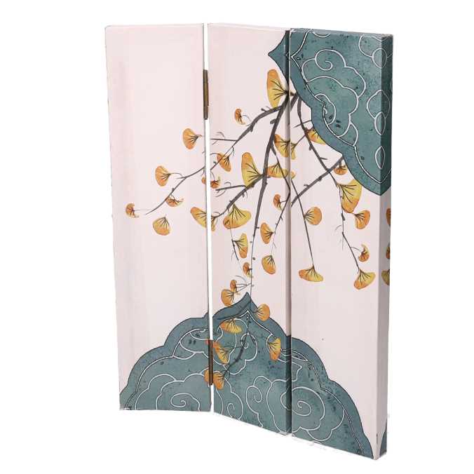 Paravento stampa rami beige 3 ante rettangolare cm 120,6x2,5xh180,6x2,5xh180,6x2,5h180