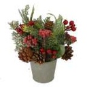 Red plastic artificial plant cm18x18h28