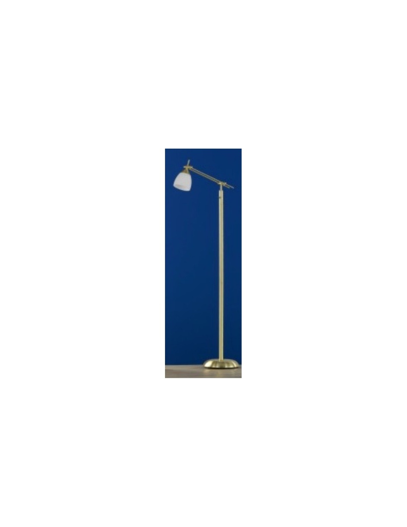 Piantana Icaro Ottone Satinato E Spot Vetro Opaco Bianco H165 cm Trio Lighting