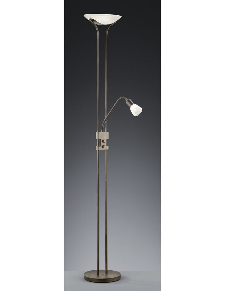 Piantana Led Con Luce Spot da Lettura Dimmerabile Santo II Ruggine Trio Lighting