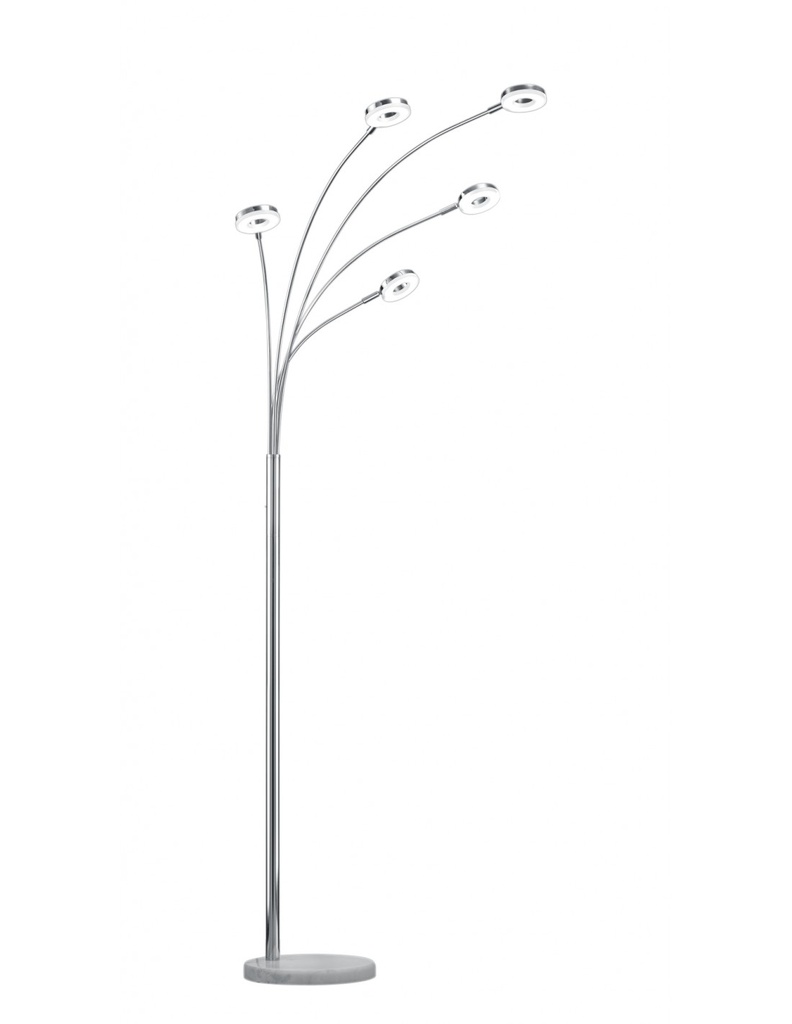 Piantana Led Rennes Cromo 5 Anelli Led Orientabili Trio Lighting