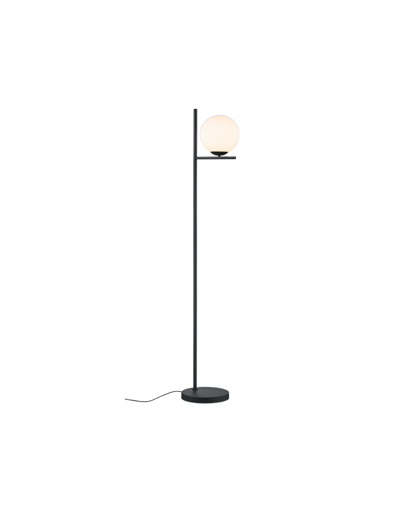 Piantana Nera Moderna Con Sfera Vetro H150 cm Pure Trio Lighting