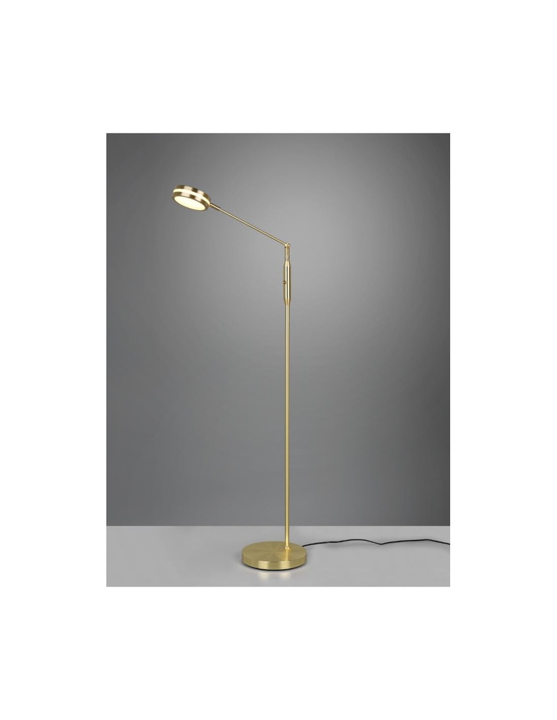 Piantana Ottone Satinato Disco Touch Led Orientabile Franklin Trio Lighting