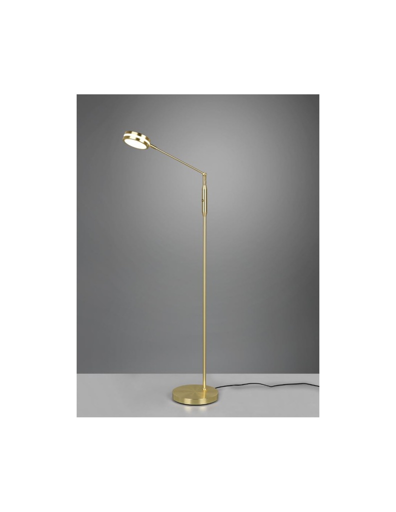 Piantana Ottone Satinato Disco Touch Led Orientabile Franklin Trio Lighting