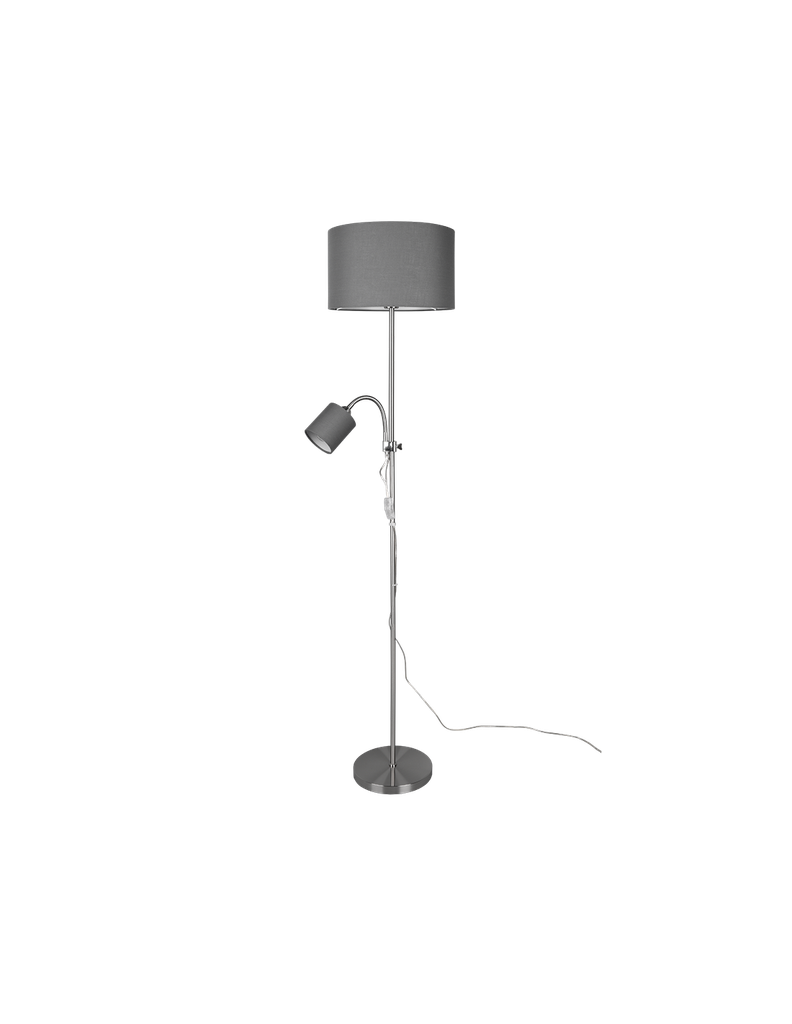 Piantana Owen 1xE27+Spot Nichel E Tessuto Grigio L36 cm Trio Lighting