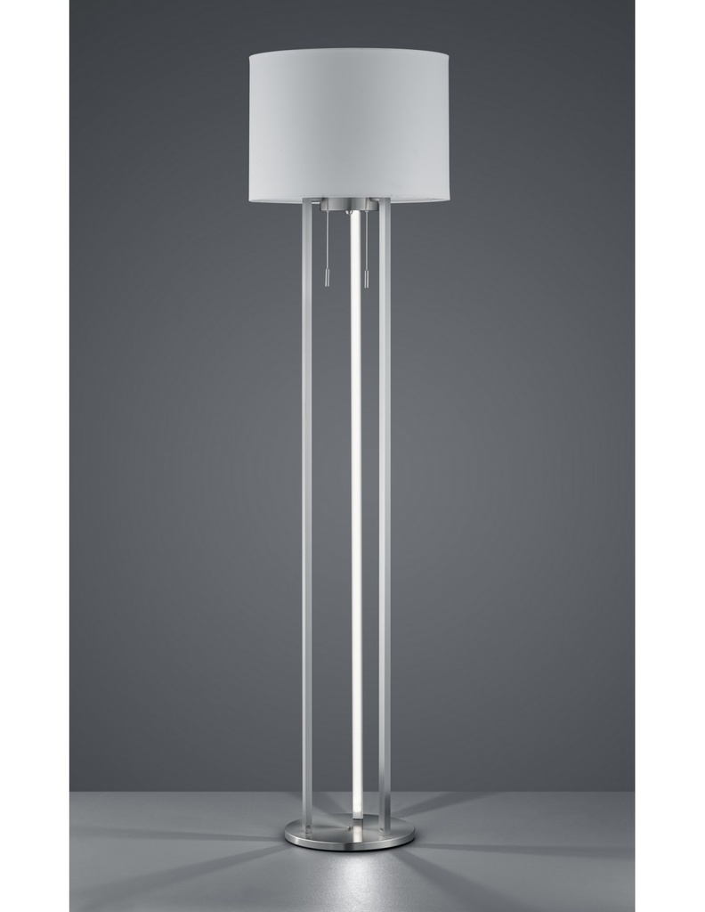 Piantana Tandori Nichel Paralume Bianco H156 cm Trio Lighting