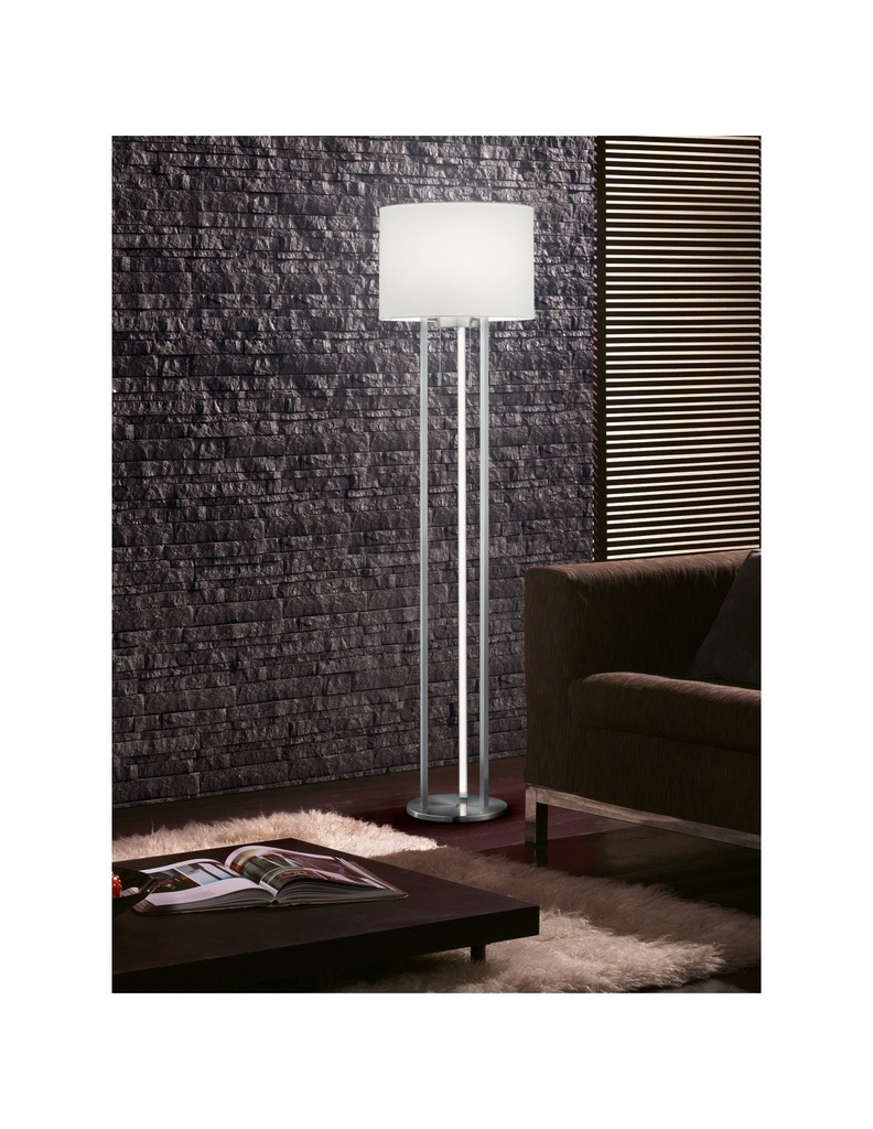 Piantana Tandori Nichel Paralume Bianco H156 cm Trio Lighting