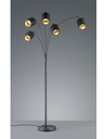 Piantana Tommy Nero 5xE14 Tessuto Nero-Oro H200 cm Trio Lighting