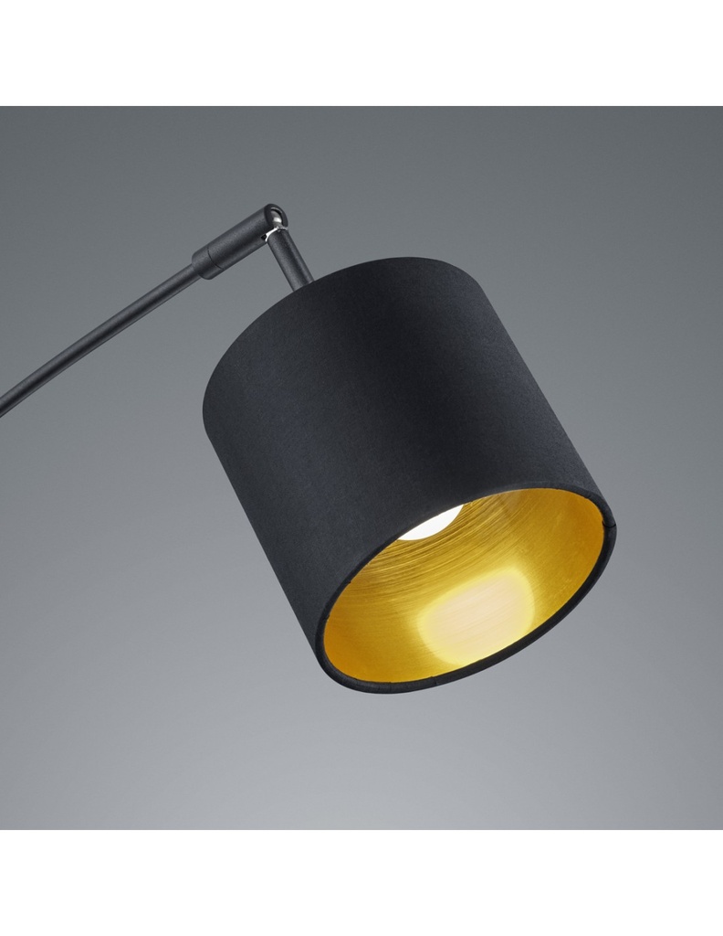 Piantana Tommy Nero 5xE14 Tessuto Nero-Oro H200 cm Trio Lighting