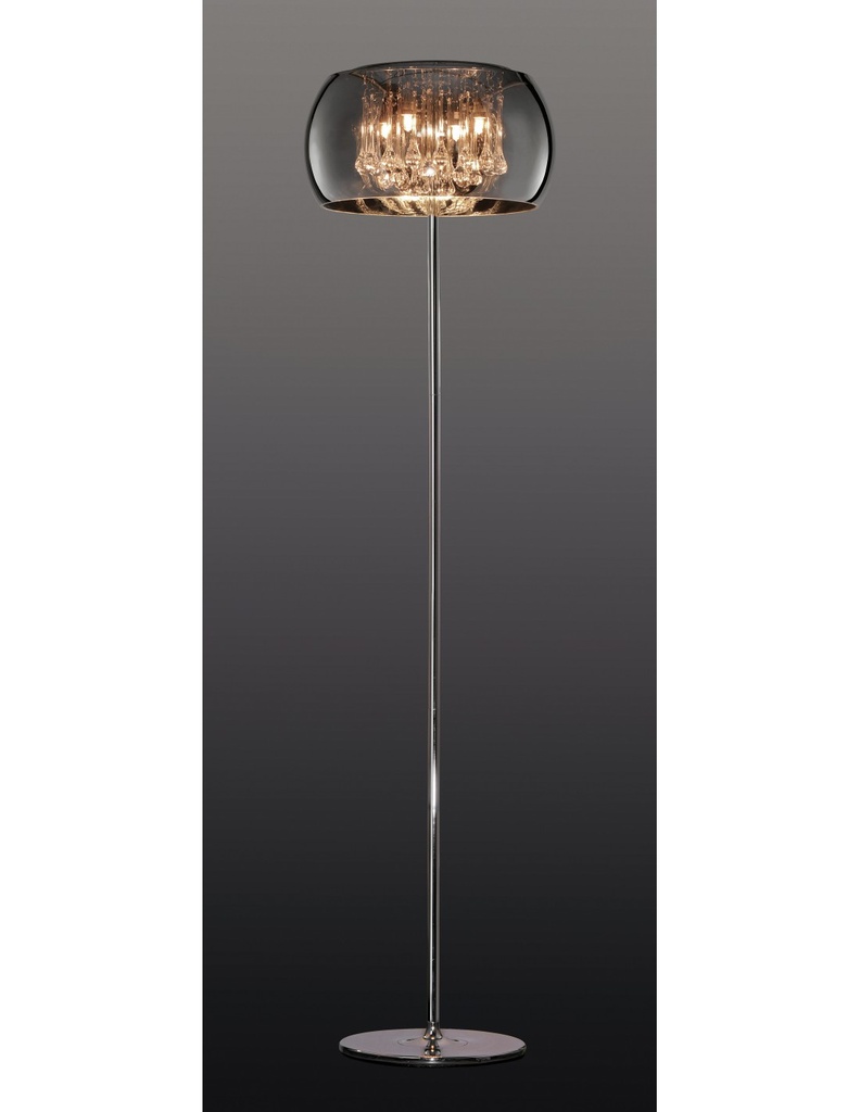 Piantana Vapore Vetro Cromo E Pendenti H158 cm Trio Lighting