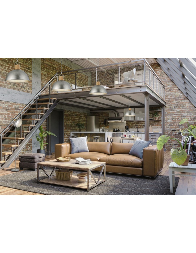 Piantana Vintage Industrial Cupola Orientabile Delhi Nichel Trio Lighting