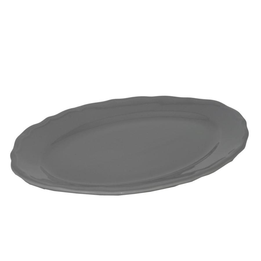 Juliet gray oval plate cm35x26h3