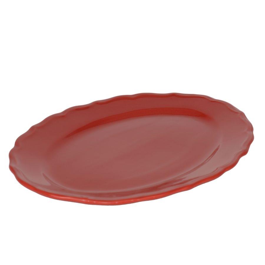 Oval red juliet plate cm35x26h3